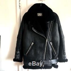 Acne Studios Velocite Shearling Black/Black Leather Jacket