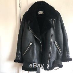 Acne Studios Velocite Shearling Black/Black Leather Jacket
