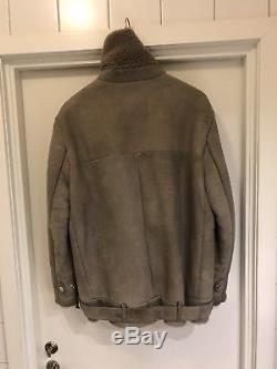 Acne Studios Velocite Shearling Lined Leather Biker Jacket size 34