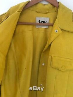 Acne Studios Yellow Suede Leather Jacket Size Eu36 Uk8