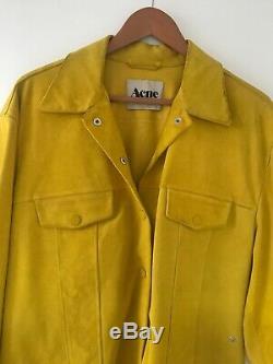 Acne Studios Yellow Suede Leather Jacket Size Eu36 Uk8