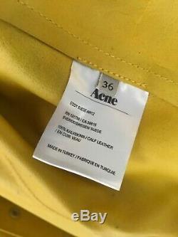 Acne Studios Yellow Suede Leather Jacket Size Eu36 Uk8