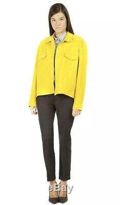 Acne Studios Yellow Suede Leather Jacket Size Eu36 Uk8