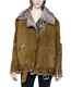 Acne Studios shearling jacket, Style Velocite, Ochre Brown suede, Size 36