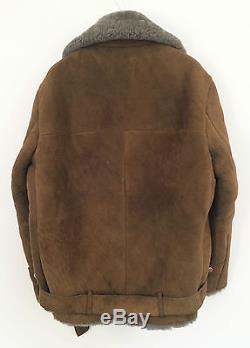 Acne Studios shearling jacket, Style Velocite, Ochre Brown suede, Size 36