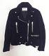 Acne Studios shearling leather jacket, Style Mock Shearling, Dark Navy, Size 36
