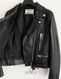 Acne Studios womens leather jacket, Style Mock, Black, Size 36