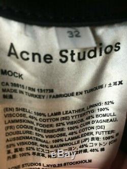 Acne studios black mock leather jacket size 32 preowned