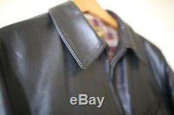 Aero 1920's Half Belt Chromexcel FQHH Horsehide Black Leather Jacket 40