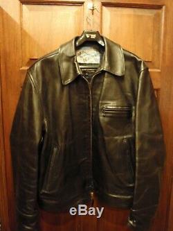 Aero Black Leather Jacket Highwayman Horsehide Size 42 Harley Triumph Indian