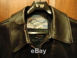 Aero Black Leather Jacket Highwayman Horsehide Size 42 Harley Triumph Indian