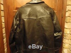 Aero Black Leather Jacket Highwayman Horsehide Size 42 Harley Triumph Indian