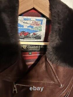 Aero Bootlegger Custom Leather Jacket Tag Size 38