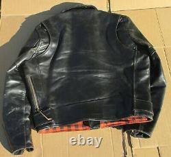 Aero Indian Ranger Black Horsehide Leather Motorcycle Jacket - 44/XL