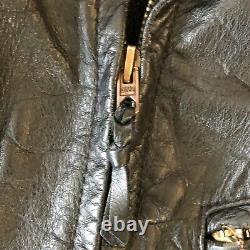 Aero Leather Biker Riders Black Perfecto Jacket Made W Connolly Steerhide Sz 44