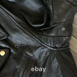 Aero Leather Biker Riders Black Perfecto Jacket Made W Connolly Steerhide Sz 44