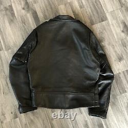 Aero Leather Biker Riders Black Perfecto Jacket Made W Connolly Steerhide Sz 44