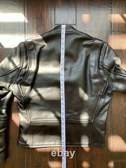 Aero Leather Cafe Racer Jacket Black Sz 40