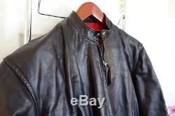 Aero Leather Clothing Black Ace Cafe Racer Jacket size 44 in Horsehide NR