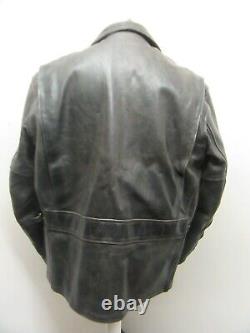 Aero Leather Scotland Horsehide Long Half Belt Jacket Size 48 Alpaca Wool Lined