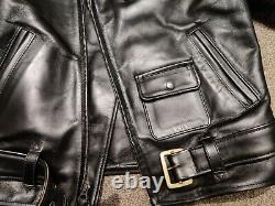 Aero Leather Slim Fit Motorcycle Jacket, Black CXFQHH, 40