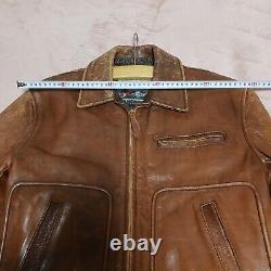 Aero Leather Steerhide Leather Biker Jacket Size 40 Brown Japan USED