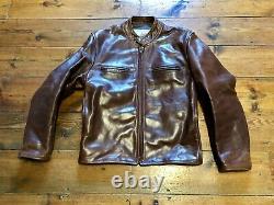 Aero Leathers Cafe Racer Leather Jacket Size 34 Brown CXFQ Horsehide