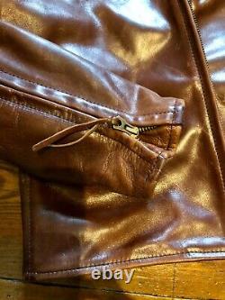 Aero Leathers Cafe Racer Leather Jacket Size 34 Brown CXFQ Horsehide