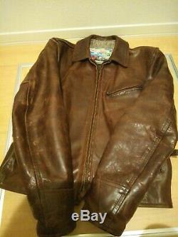 Aero leather 36 horsehide halfbelt leather single motorcycle jacket caferacer
