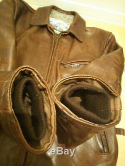 Aero leather 36 horsehide halfbelt leather single motorcycle jacket caferacer