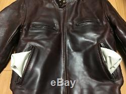 Aero leather 40 horsehide cafe racer Motercycle jacket FQHH brown single