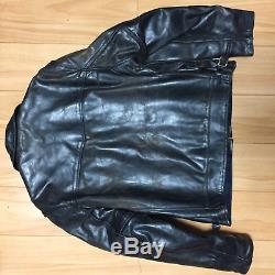 Aero leather 42 horsehide highwayman Motercycle jacket FQHH black single cafe