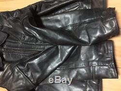 Aero leather 42 horsehide highwayman Motercycle jacket FQHH black single cafe