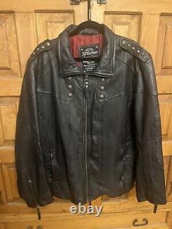 Affliction 3XL Leather Motorcycle Jacket Limited Edition 30/600 Rare Black Studs
