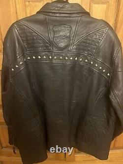 Affliction 3XL Leather Motorcycle Jacket Limited Edition 30/600 Rare Black Studs