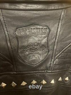 Affliction 3XL Leather Motorcycle Jacket Limited Edition 30/600 Rare Black Studs