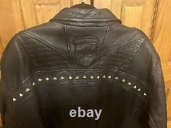 Affliction 3XL Leather Motorcycle Jacket Limited Edition 30/600 Rare Black Studs