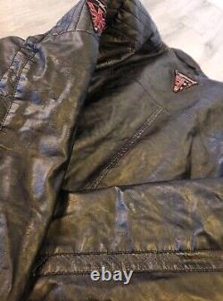 Affliction Black Premium Fuax Leather Jacket Men's XL Biker Motorcycle Read Desc