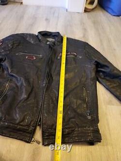 Affliction Black Premium Fuax Leather Jacket Men's XL Biker Motorcycle Read Desc