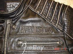 Affliction Black Premium Label MENS Leather Jacket Size X LARGE XL