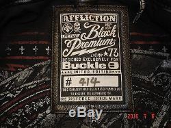 Affliction Black Premium Label MENS Leather Jacket Size X LARGE XL