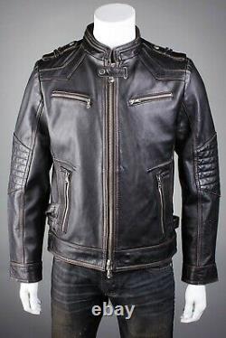 Affliction Black Premium On any Sunday Limited Rare Genuine Leather Jacket XL