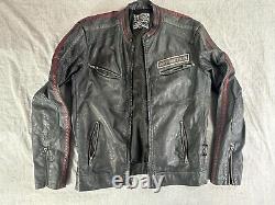 Affliction Jacket Men Medium Black Premium Motorcycle Café Black