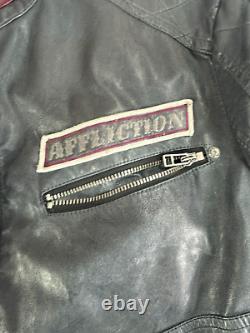 Affliction Jacket Men Medium Black Premium Motorcycle Café Black