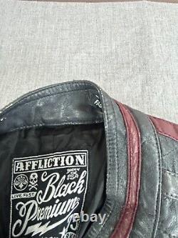 Affliction Jacket Men Medium Black Premium Motorcycle Café Black