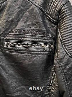 Affliction Jacket Mens Medium Black Premium Biker Motorcycle Skull Faux Leather