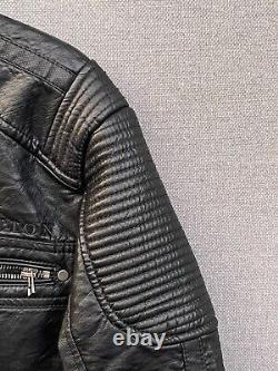 Affliction Jacket Mens Medium Black Premium Biker Motorcycle Skull Faux Leather