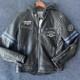 Affliction Jacket Mens Small Black Faux Leather AC Motor Club Studded Biker Moto