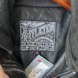 Affliction Jacket Mens Small Black Faux Leather AC Motor Club Studded Biker Moto