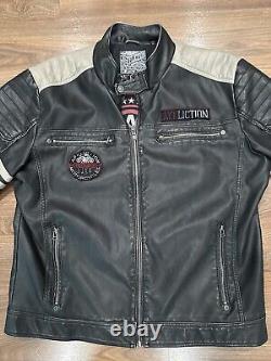 Affliction Men's Black Premium Leather Jacket Size XXL